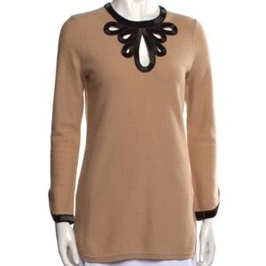 Tory Burch Wool Sweater Tunic Brown Black Size XS